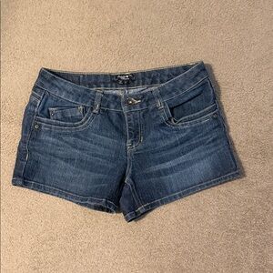 Sequin Hearts Women's Dark Blue Denim Shorts